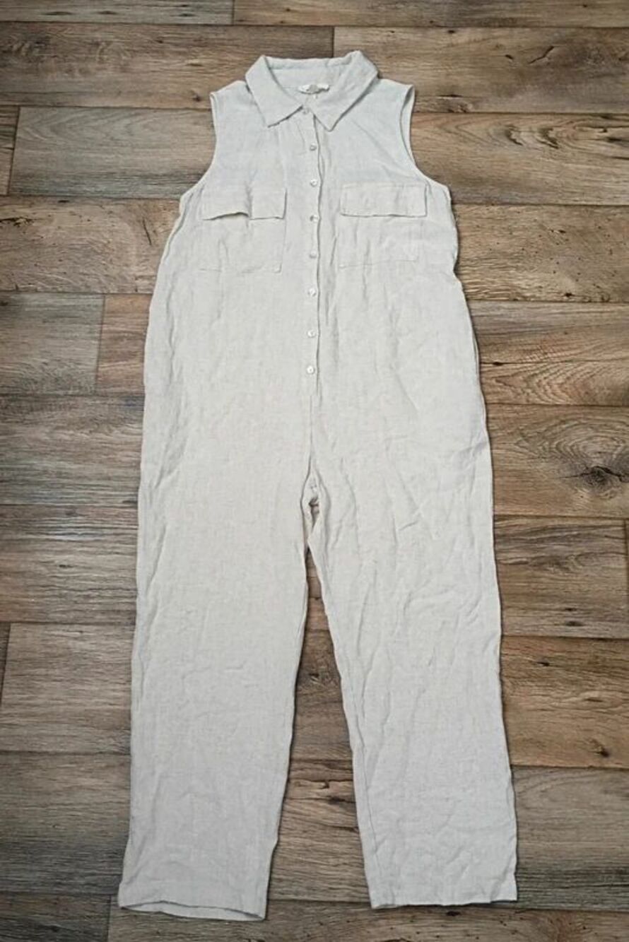 Hemp Blend Romper Pockets Women's Size Small